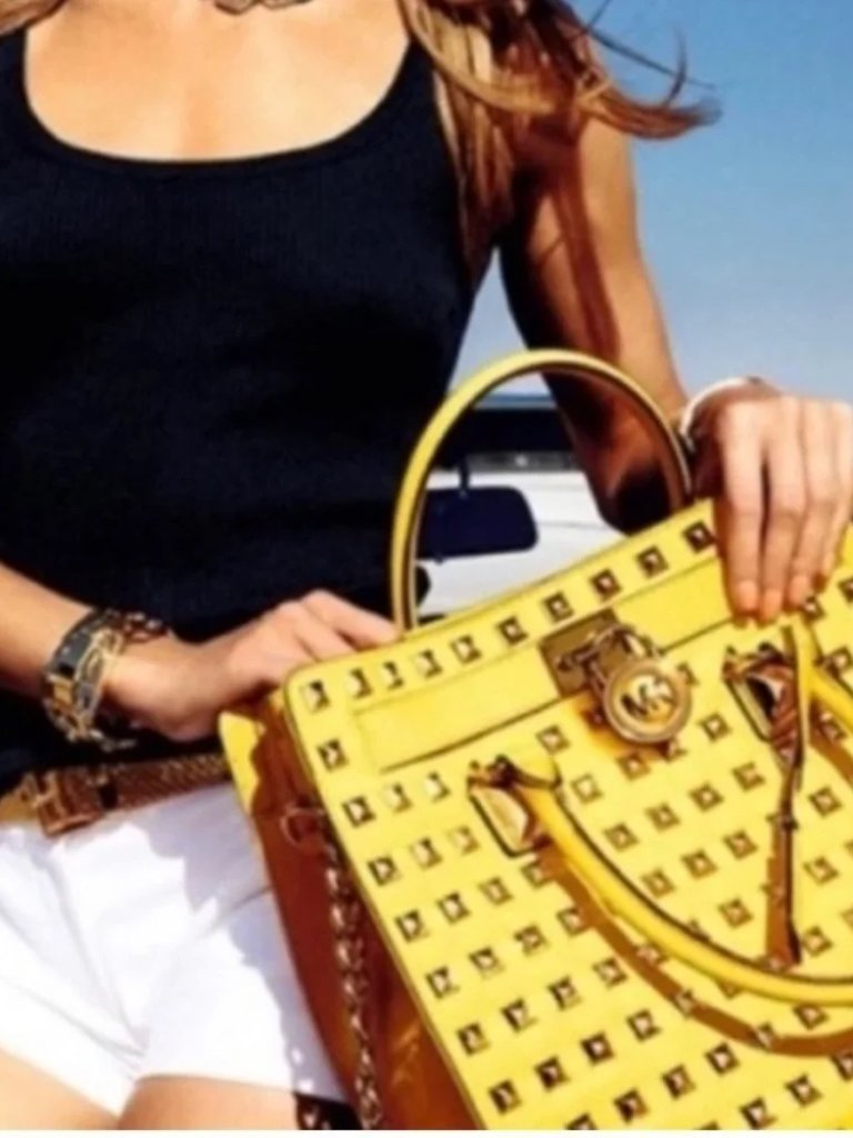 Michael Kors Hamilton Yellow Studded Bag